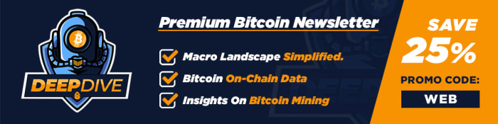 Erhalten Sie 25 % Rabatt, wenn Sie sich für den Deep Dive-Newsletter der Premium-Bitcoin-Märkte anmelden.