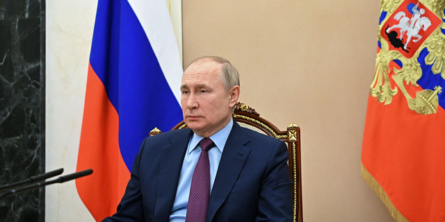 Der russische Präsident Wladimir Putin im Moskauer Kreml am 14. Februar 2022. 