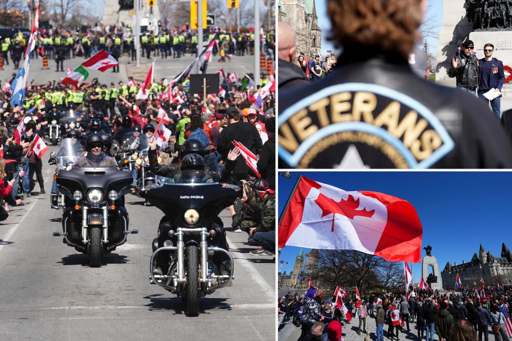 Motorräder durchstreifen die kanadische Hauptstadt unter den Augen der Polizei