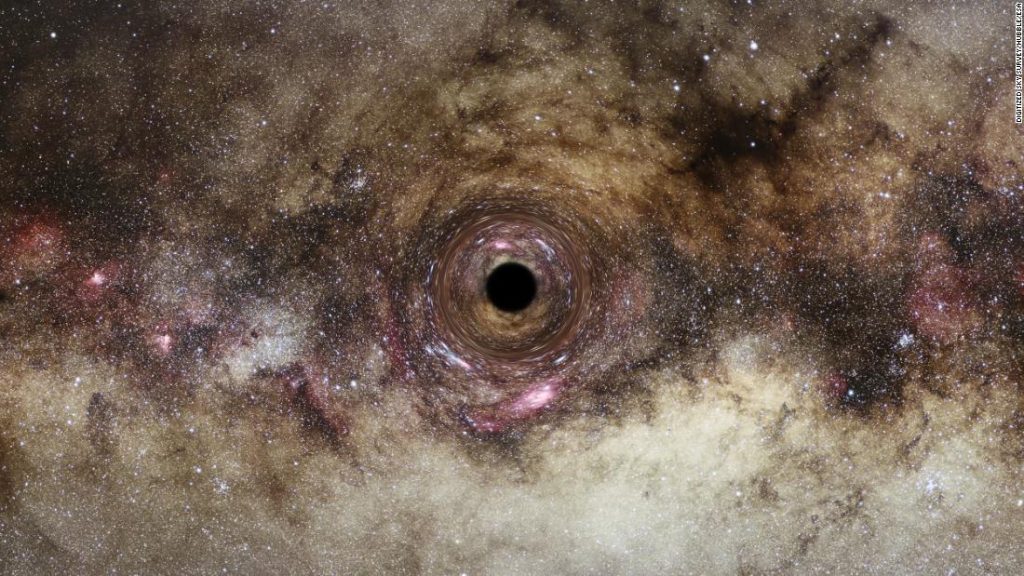 Schwarzes Loch, das durch die Milchstraße wandert, von Hubble ausspioniert