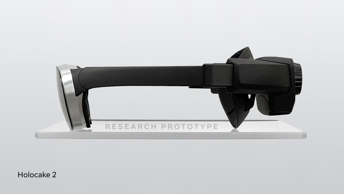 Prototyp eines schlanken VR-Headsets mit Seitensicht