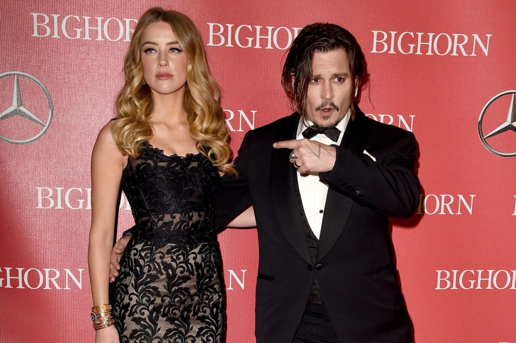Die Schauspieler Amber Heard (links) und Johnny Depp nehmen am 2. Januar 2016 an der 27. jährlichen Preisverleihung des Palm Springs International Film Festival im Palm Springs Convention Center in Palm Springs, Kalifornien, Teil.  