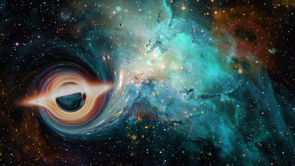 Schrecklich riesiges schwarzes Loch, das jede Sekunde ein Stück Materie von der Größe der Erde verschlingt