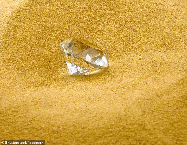 Der massive Diamant, so groß wie die Fingernägel eines Mannes, wurde auf 100.000 Dollar geschätzt, nachdem Stewart ihn zu den Experten gebracht hatte (Stockfoto)