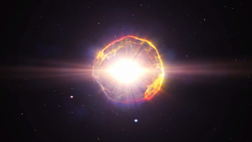 Eine ungewöhnlich massive und mächtige Supernova-Explosion im Weltraum, die von Wissenschaftlern entdeckt wurde
