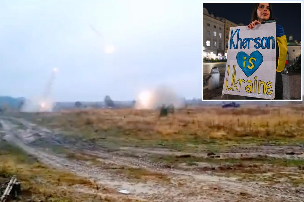 Beim Rückzug Russlands aus einer südukrainischen Stadt wurden Hunderte Artilleriegeschosse abgefeuert