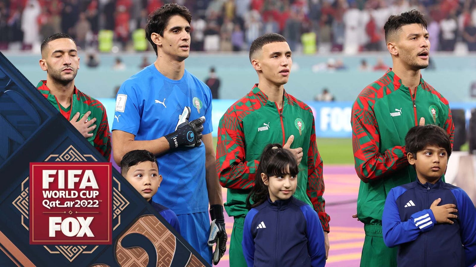 Beenden Sie Kroatien und Marokko und ihre Nationalhymnen vor dem Spiel um den dritten Platz
